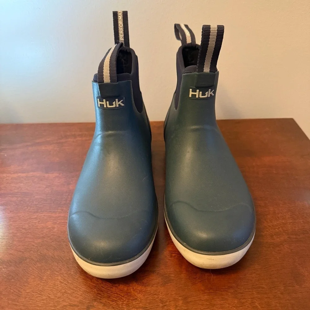 HUK Rogue Wave Waterproof Deck Boots Blue Size 7